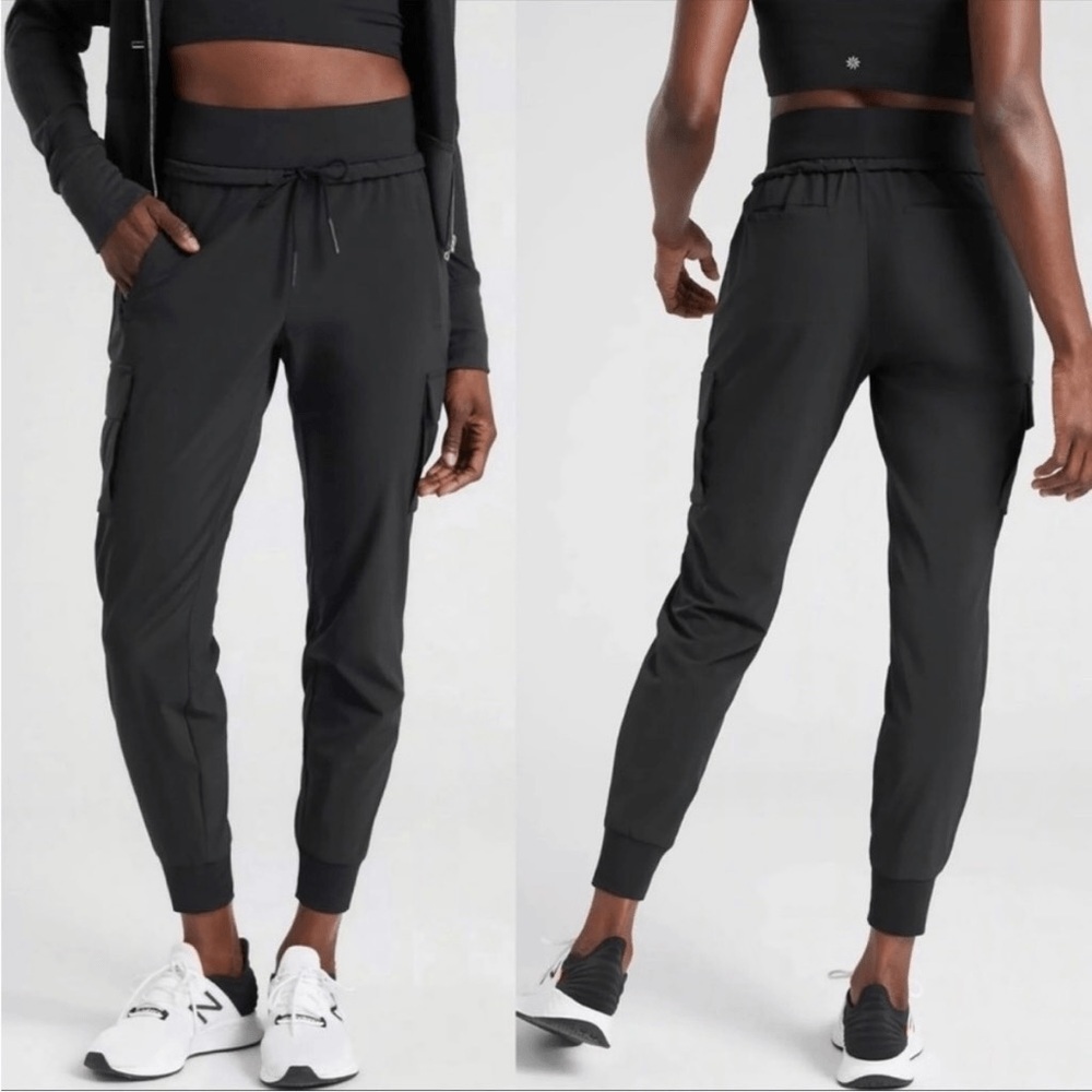Athleta Women’s Sutton Jogger Pants Pull On Mid Rise Drawstring in Black Size 2
